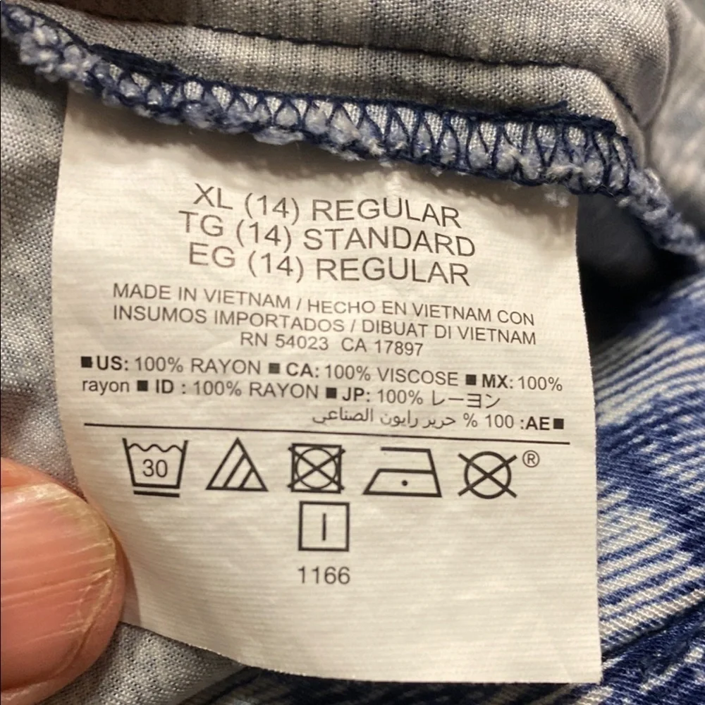 Kids Old Navy Blue and White Patterned Jogger Pants Cozy Resortwear